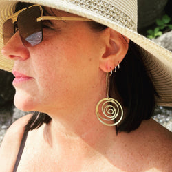 Concentric circles drop earrings