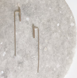 Simple silver bar earrings