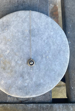 Silver cluster necklace in brass