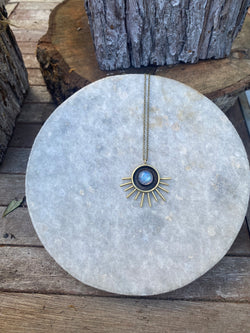 Sunbeam Rainbow Moonstone Necklace