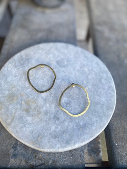 Large organic circle hoop studs