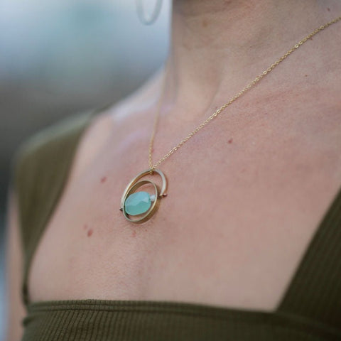 Aqua Chalcedony necklace