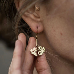 Gingko drop earrings