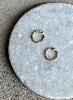 Simple thick brass hoop studs