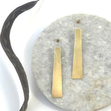 Long brass geometric studs