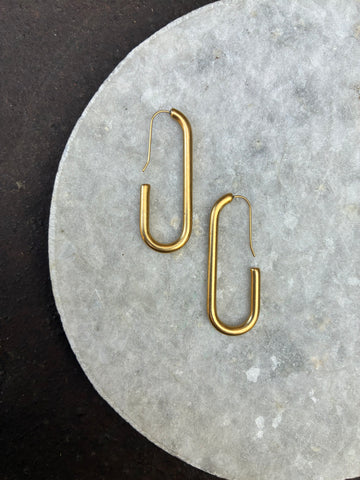Oblong solid brass hoops