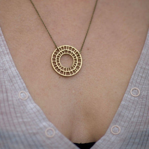 Industrial brass necklace