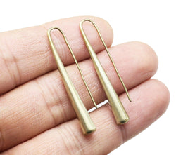 Long brass teardrop hoops