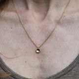 Tiny brass bowl necklace