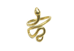 Adjustable Brass Snake Ring