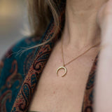Brass crescent necklace
