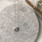 Aqua Chalcedony set in silver necklace