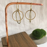 Short kinetic hoop within hoops drop earrings