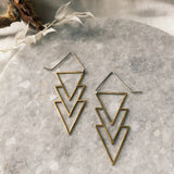 3 triangle cutout earrings