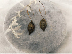 Blackened leaf earrings