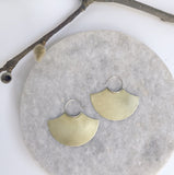 Brass gingko with silver hoop